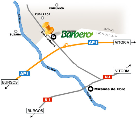 plano de como llegar a Talleres Barbero